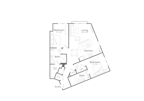 bedroom floor plan an in 1 apartments